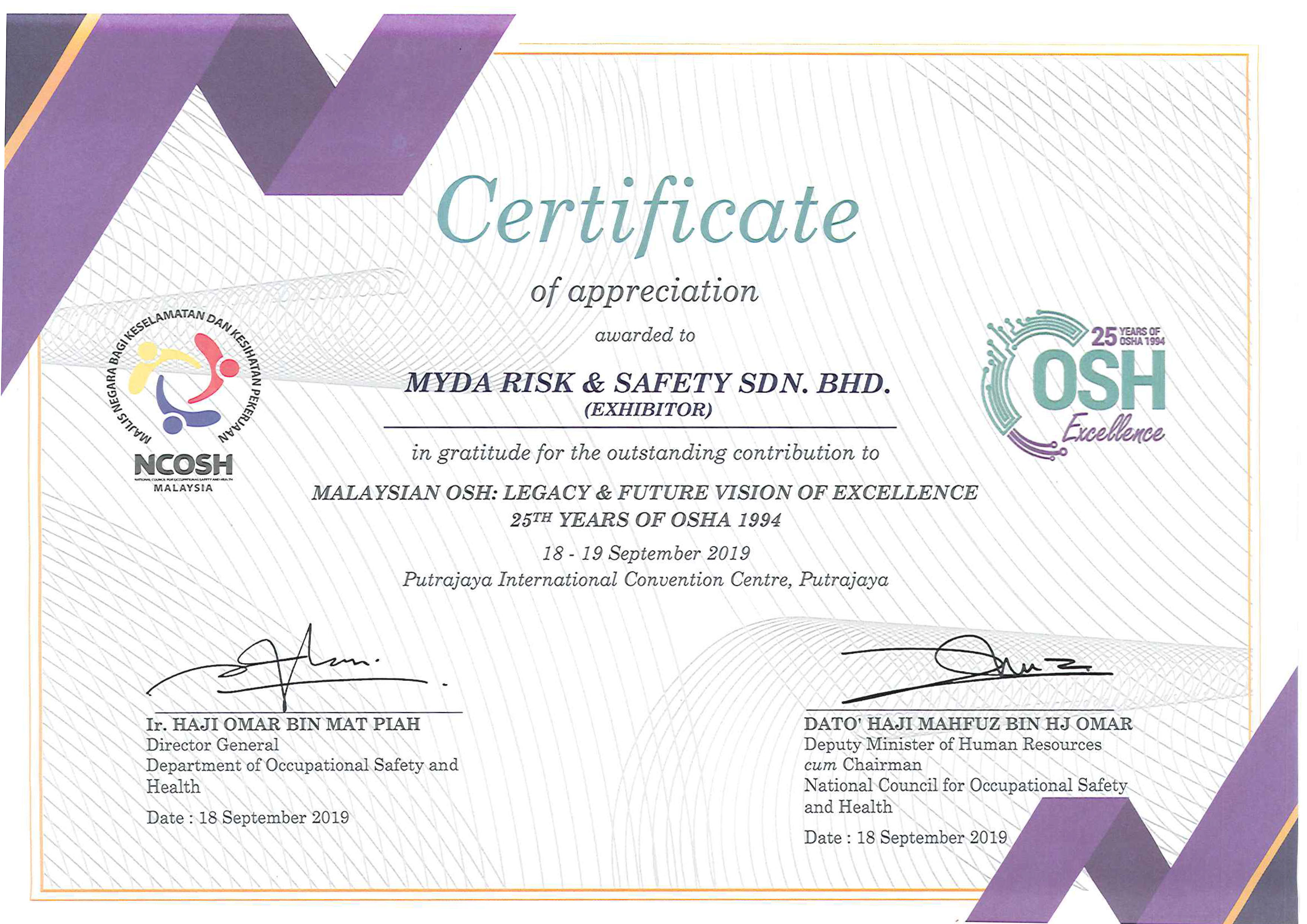 MALAYSIAN OSH : LEGACY & FUTURE VISION OF EXCELLENCE - Myda Risk ...