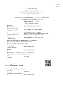 IPA Type D Permit (Putrajaya)
